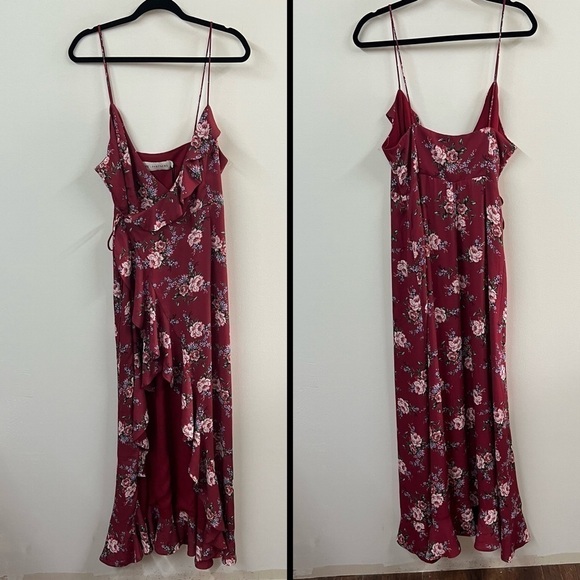 *NEW* Fame & Partners Floral Ruffle Wrap Dress - Picture 1 of 14